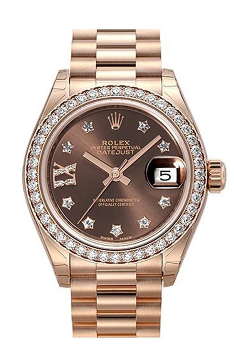 stainless rose gold womens rolex with roman numerals|rolex lady datejust gold.